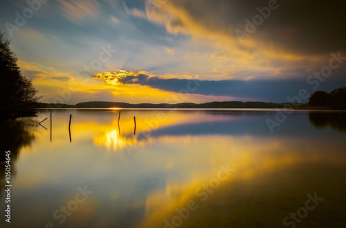 Fototapeta Naklejka Na Ścianę i Meble -  Long exposure lake landscape