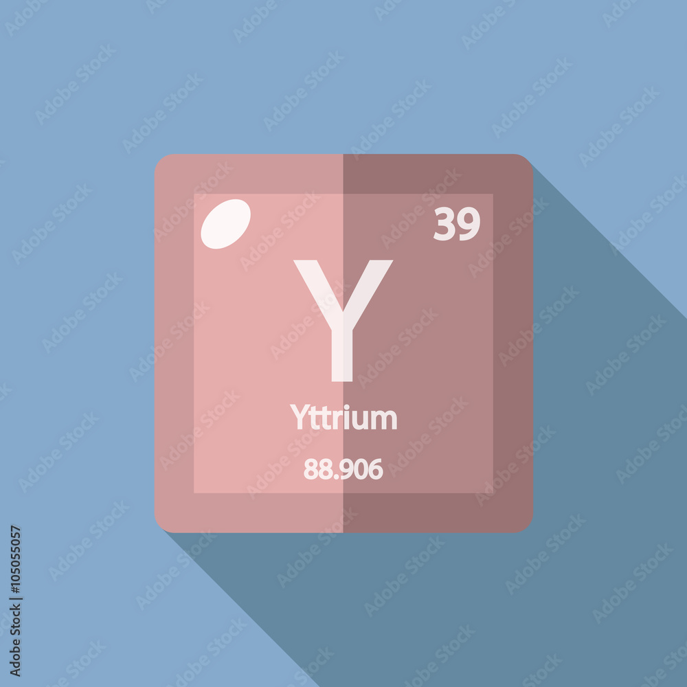 Chemical element Yttrium Flat Chemical element Yttrium Flat