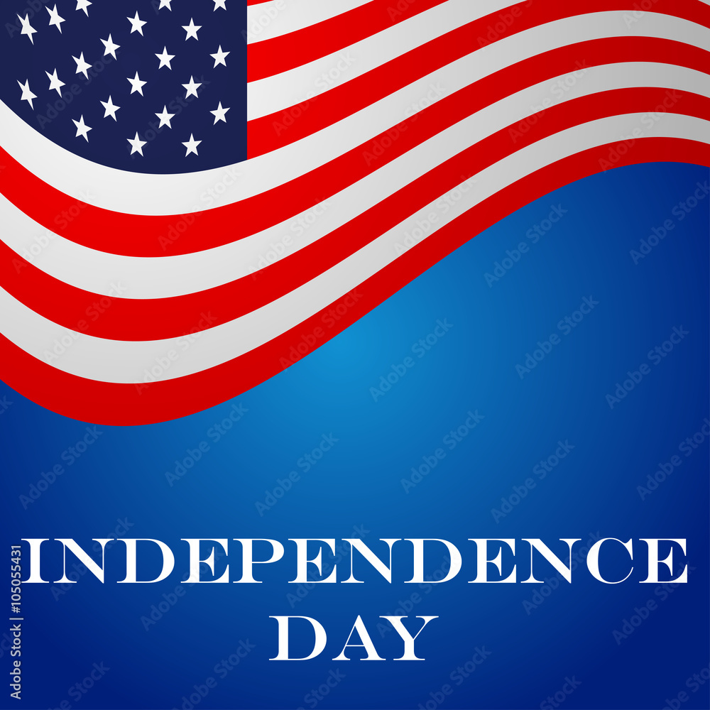 Icono plano INDEPENDENCE DAY en bandera USA #1 Icono plano INDEPENDENCE DAY en bandera USA #1