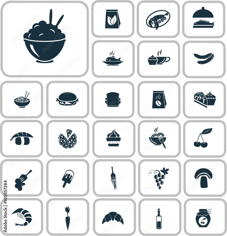 Set of twenty seven food icons
