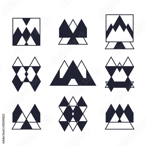 Set of geometric shapes. Trendy icons and logotypes. Religion, s photo