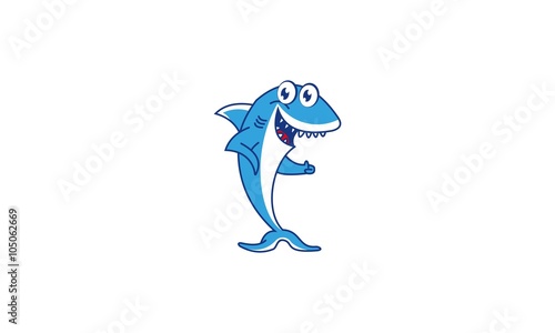 Smile Character Shark Logo 