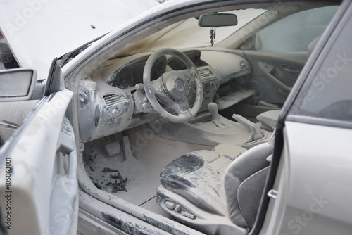 Sheet of dust inside the car