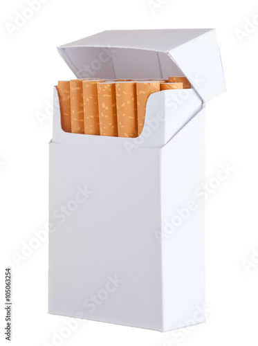 Pack of cigarettes isolated on white background