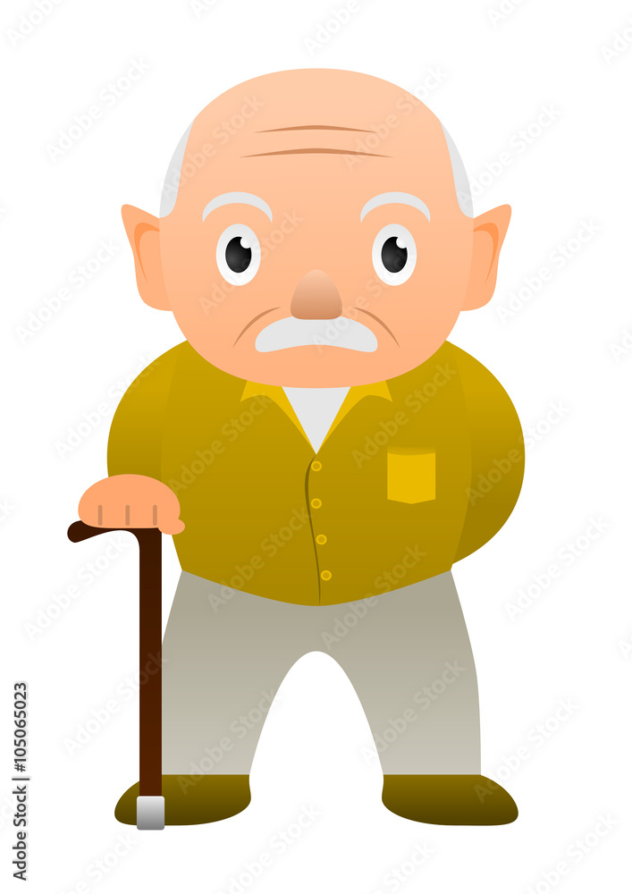 杖をつく老人 高齢者 おじいさん Stock イラスト Adobe Stock