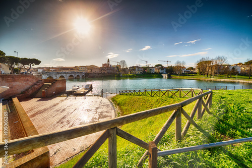 Tiberius Bridge in Rimini