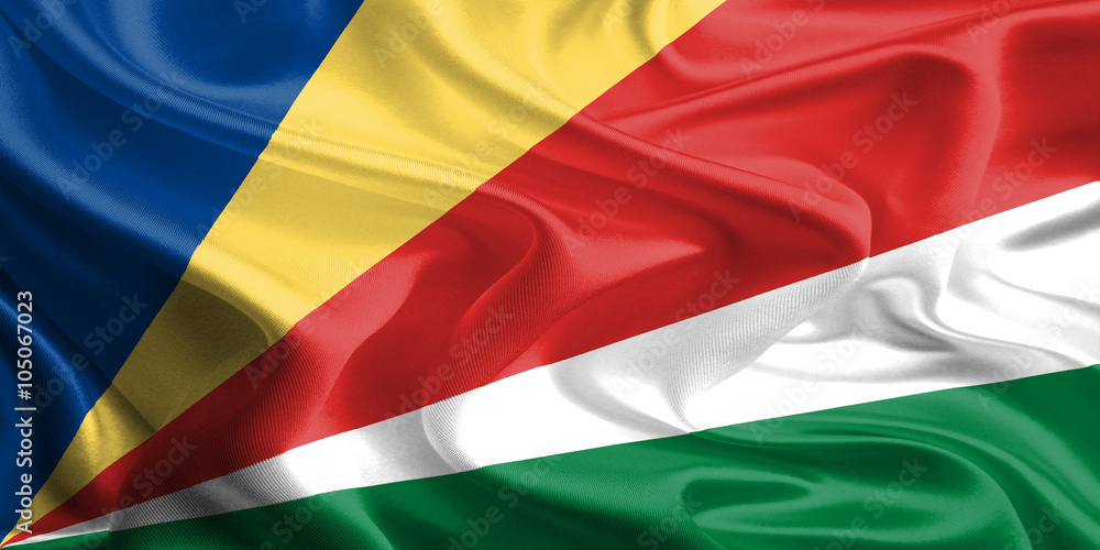 Waving Fabric Flag of Seychelles