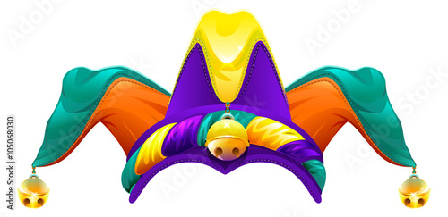Fools cap with bells. Jester cap. 1 April Fools Day