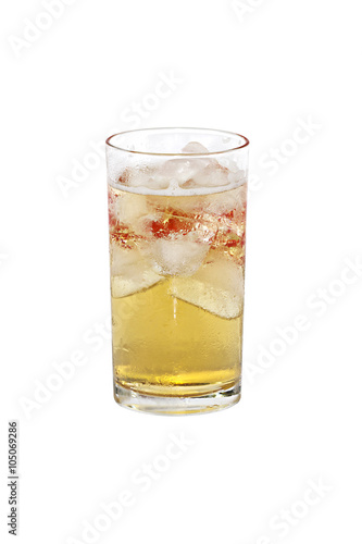 Long drink glass with beer isolated on white background