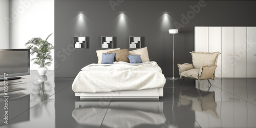 3d rendering loft style bedroom © dit26978