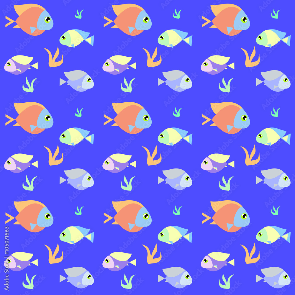 Seamless fish pattern in retro style Seamless fish pattern in retro style