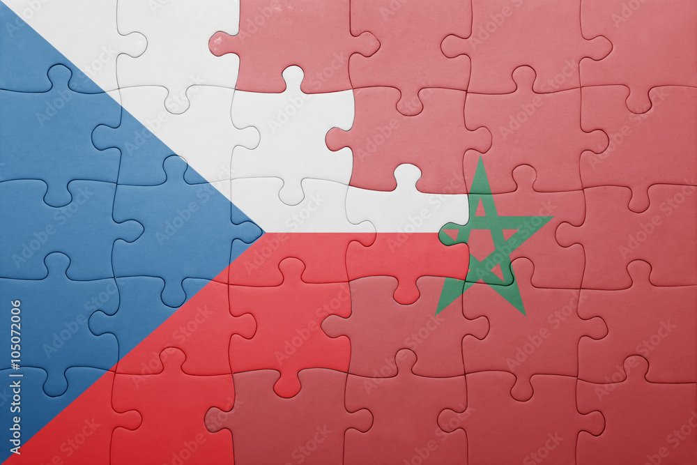 puzzle with the national flag of morocco and sweden . puzzle with the national flag of morocco and sweden .