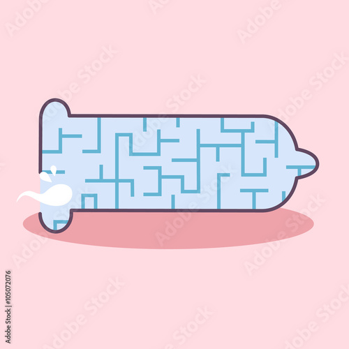 Cartoon Condom with maze