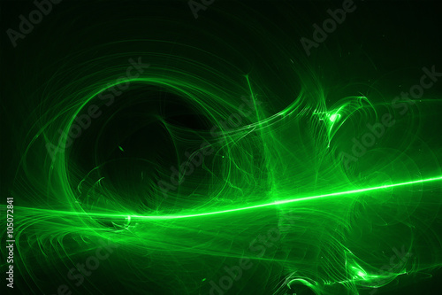 green glow energy wave. lighting effect abstract background. © Metallic Citizen