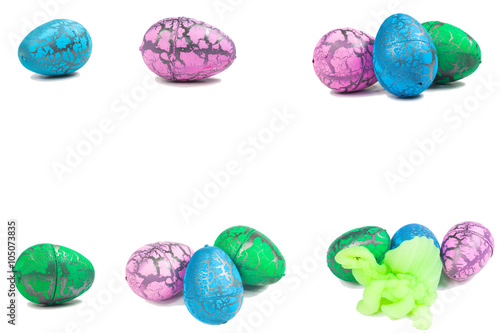 Toy Dinosaur egg for Easter isolate on white 