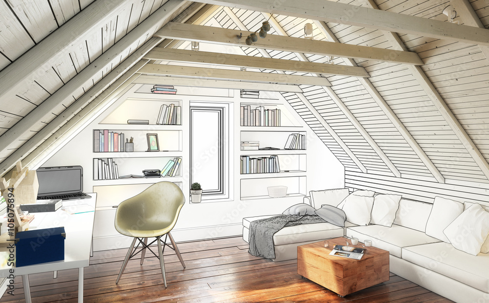 Fototapeta premium Dach-Apartment (Entwurf)