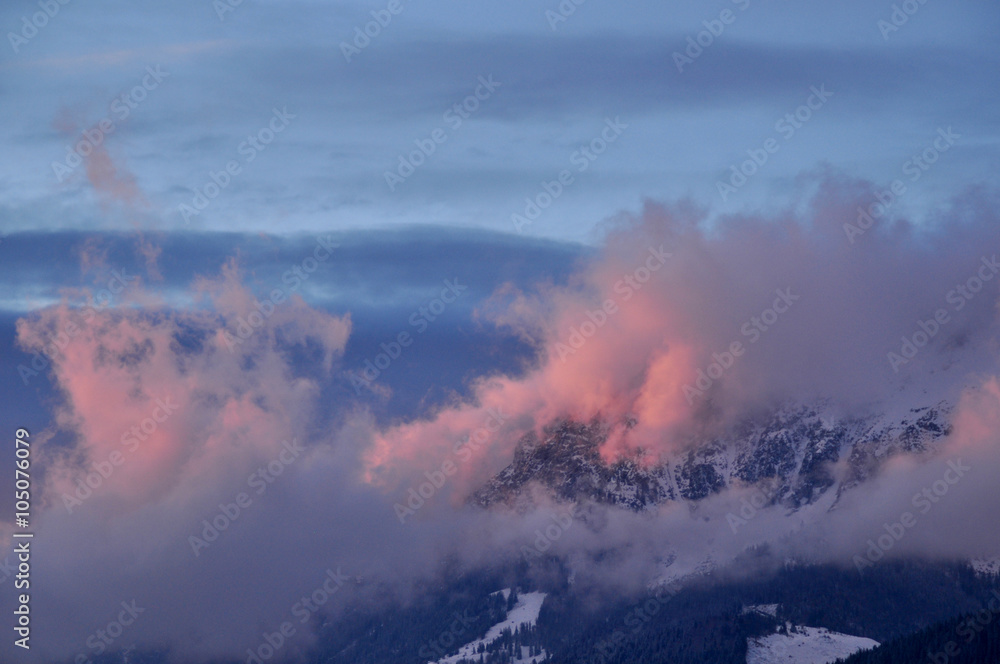 Sunset over Tirol Alps