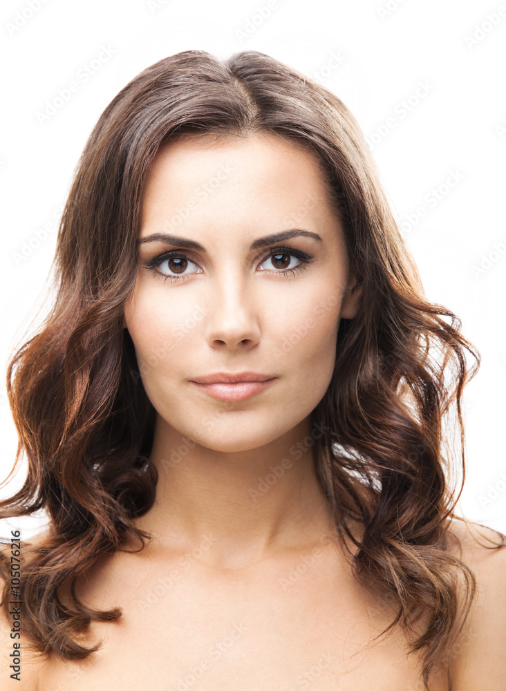 Portrait of beautiful woman, on white Portrait of beautiful woman, on white