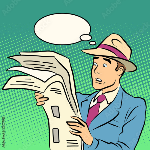 Awesome news man reading a newspaper