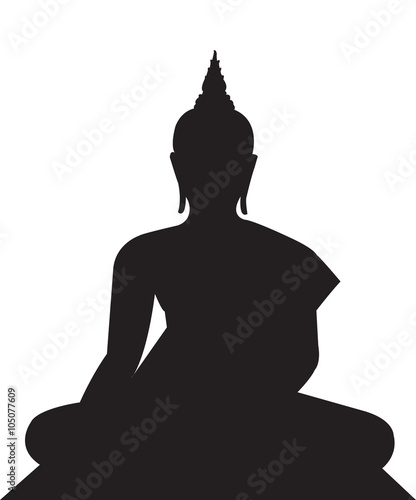 Buddha Silhouettes on the white background