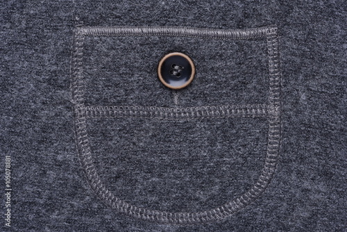Pocket with button of casual gray skirt