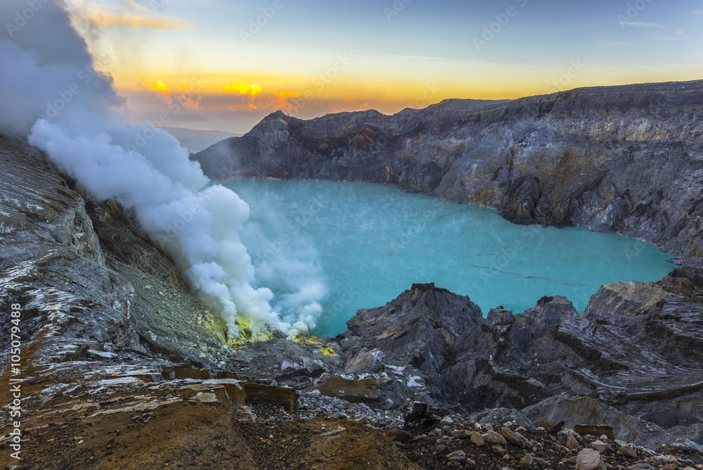 Kawah Ijen Volcano.TheIjen volcano complex is a group of stratovolcanoes in the Banyuwangi Regency of East Java, Indonesia.