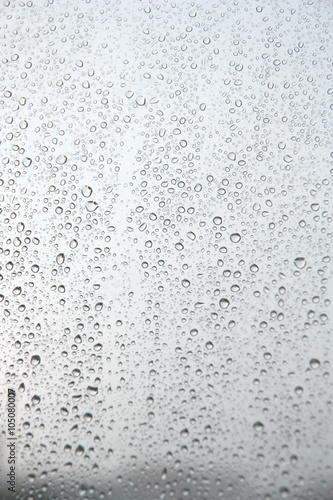 Drops of rain on the window.