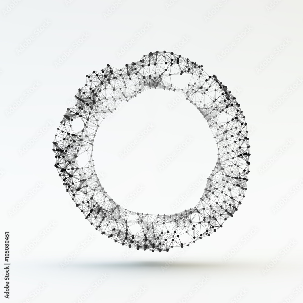 Torus. Molecular lattice. Connection structure. 3d Vector Illustration. Torus. Molecular lattice. Connection structure. 3d Vector Illustration.