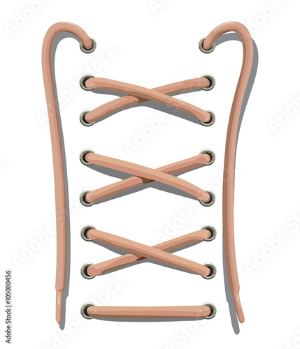 Beige lacing on a white background