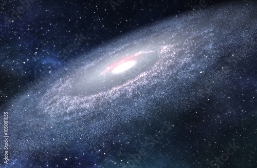 Big Spiral Galaxy - 3D Rendered Digital Illustration