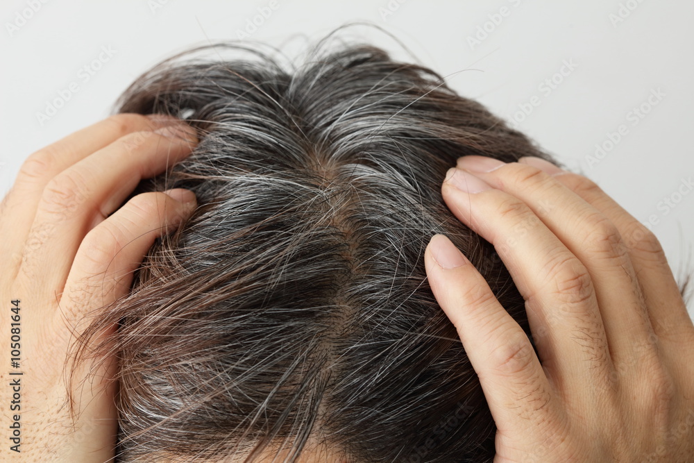 Obraz premium Siwe włosy, mężczyzna