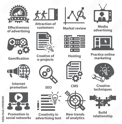 Business management icons. Pack 05.