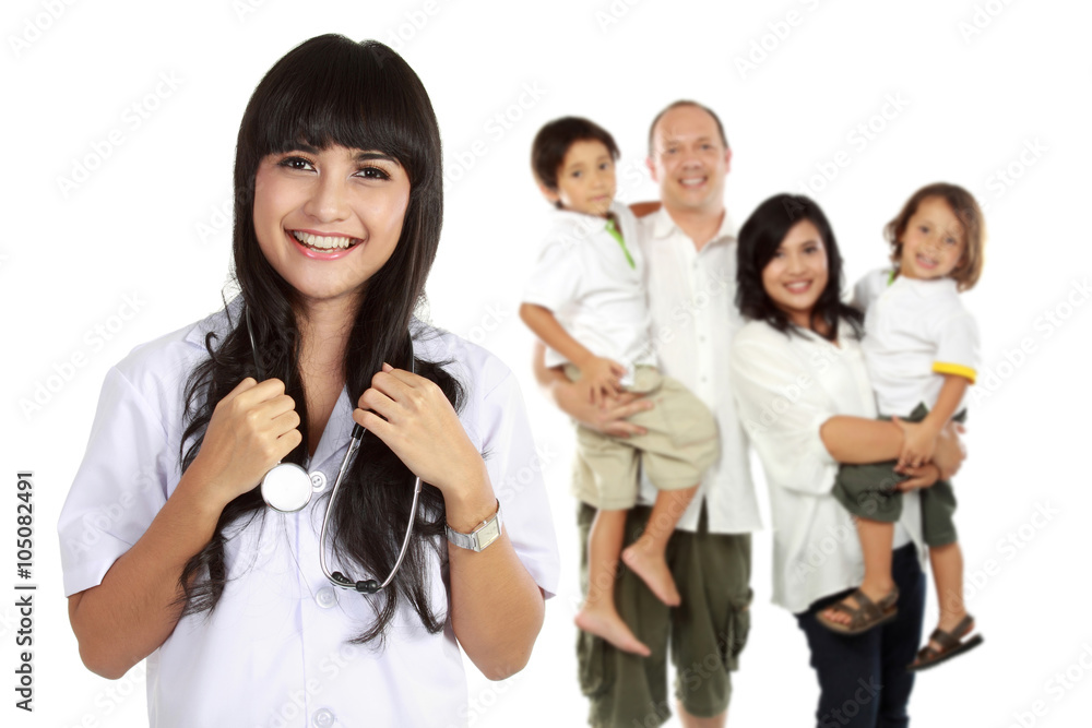 Smiling medical doctor. family healthcare concept Smiling medical doctor. family healthcare concept
