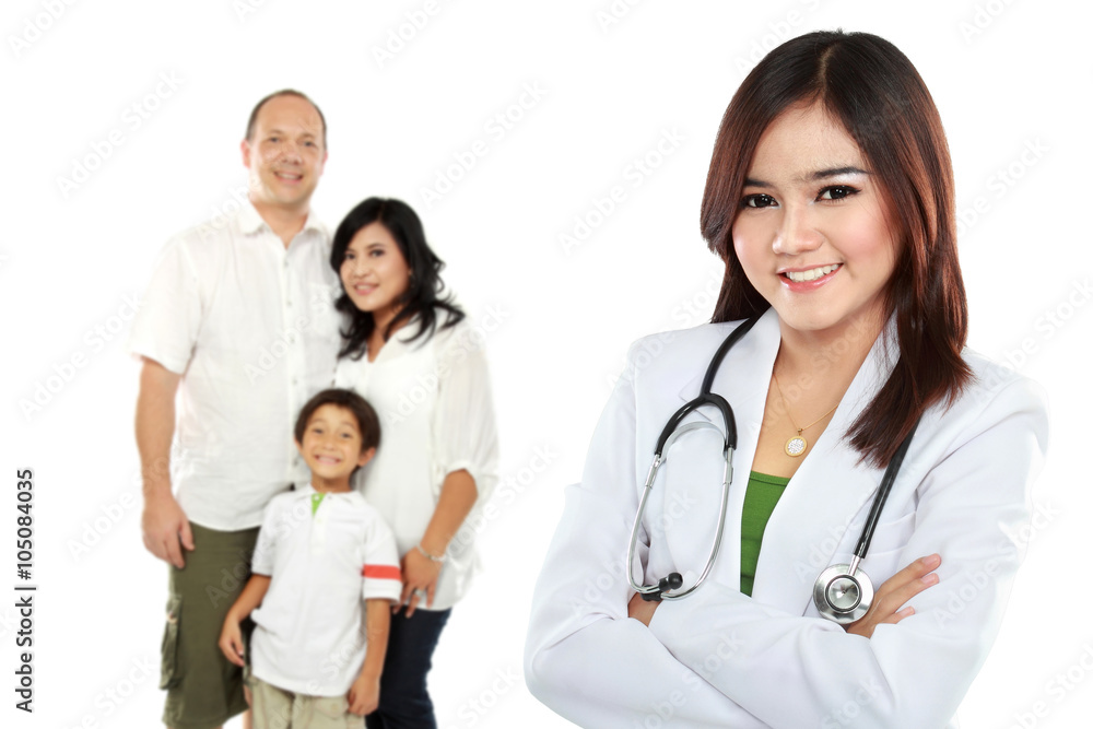 Smiling medical doctor. family healthcare concept Smiling medical doctor. family healthcare concept