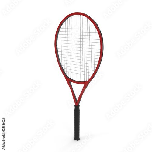 Red tennis racket isolated white background © 2dmolier