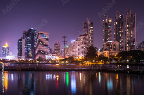 Lake view, city, urban at night. © ImagineDesign
