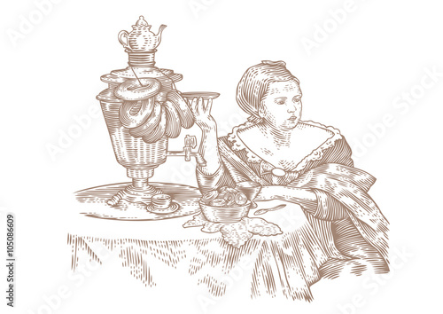 Woman drinking tea
