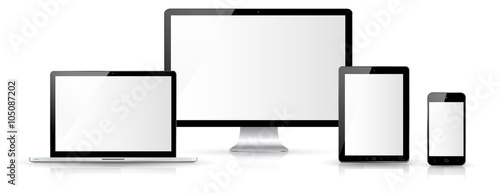 Modern digital tech device collection