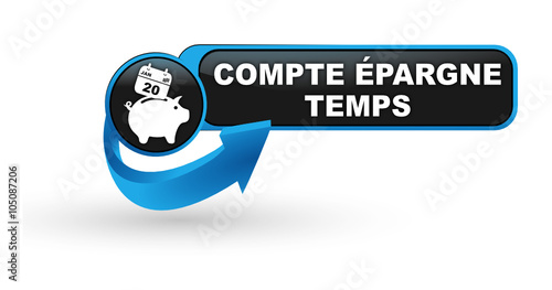 compte épargne temps bouton web bleu photo