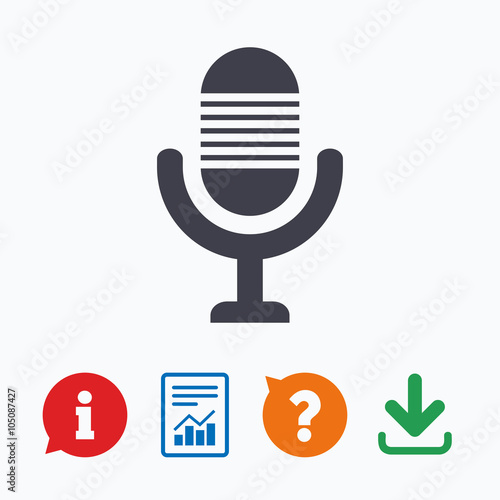 Microphone icon. Speaker symbol. Live music sign