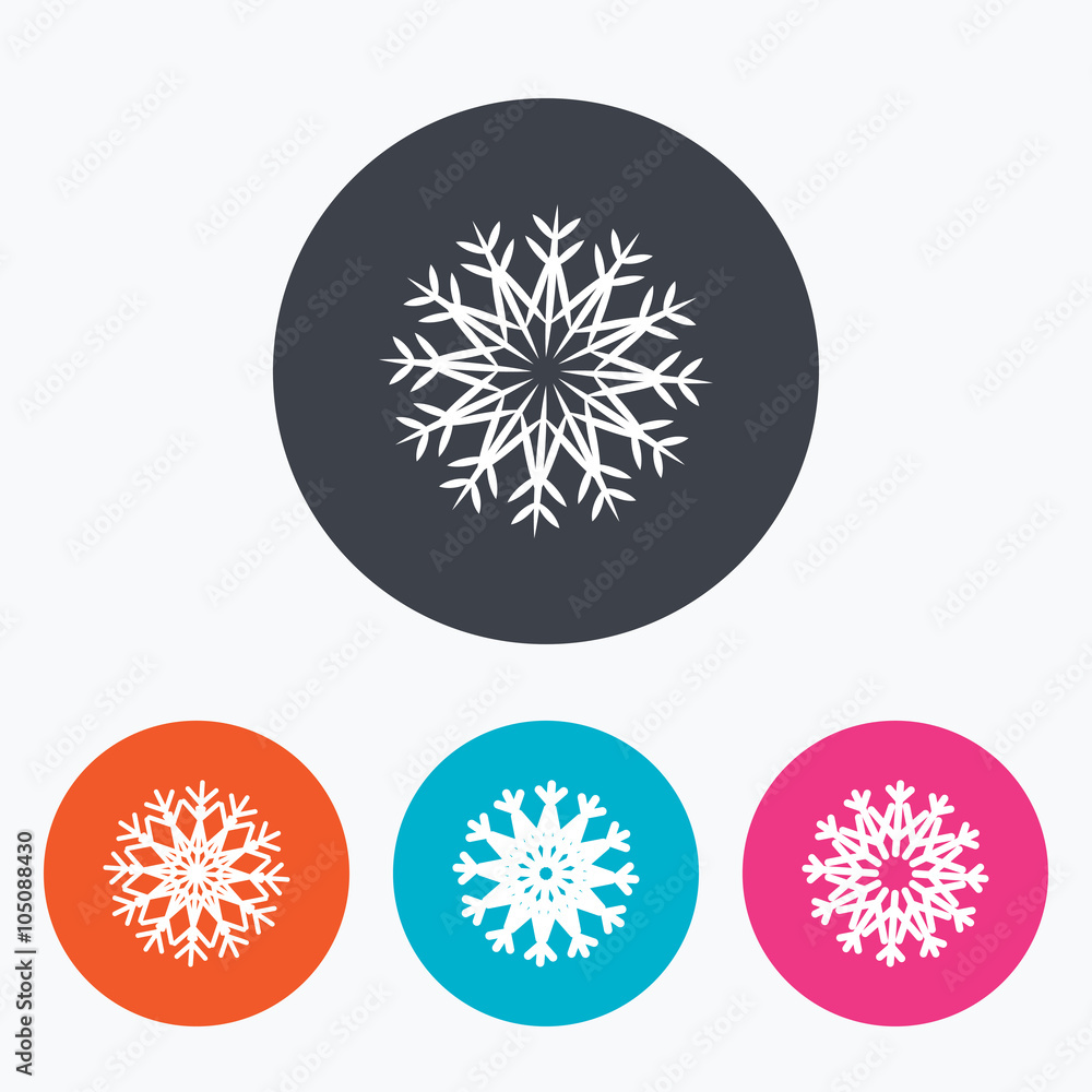 Snowflakes artistic icons. Air conditioning.