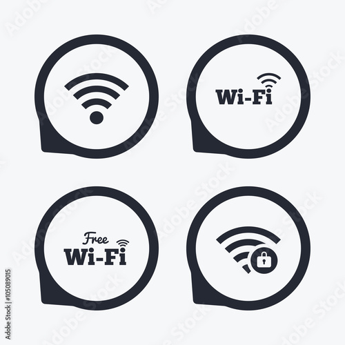 Wifi Wireless Network icons. Wi-fi zone locked.