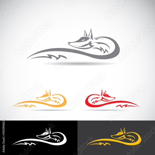 vector fox sign label or tattoo design. 