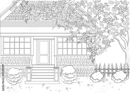 Hand drawn ink pattern. Coloring book Coloring for adult