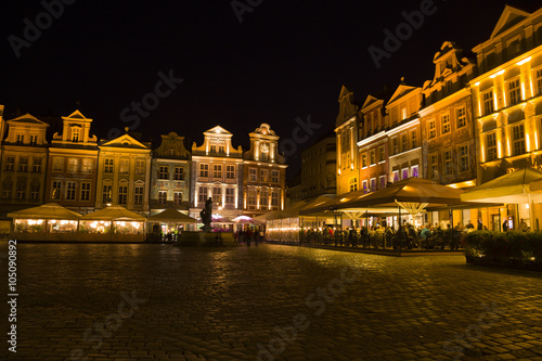 Poznan in Poland by night
