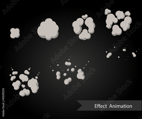 Vector effect. Effect for game. Explode effect animation. Cartoon explosion frames