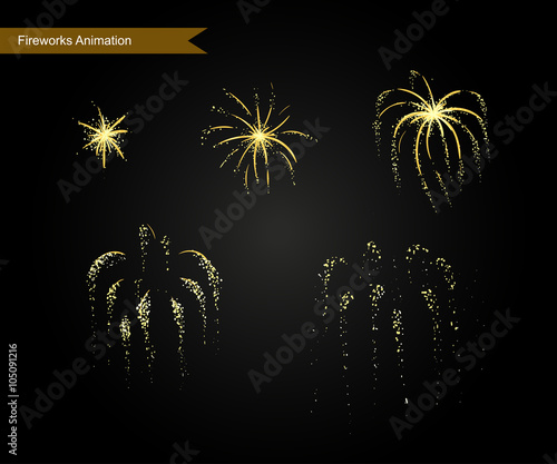 Vector effect. Effect for game. Explode effect animation. Cartoon explosion frames