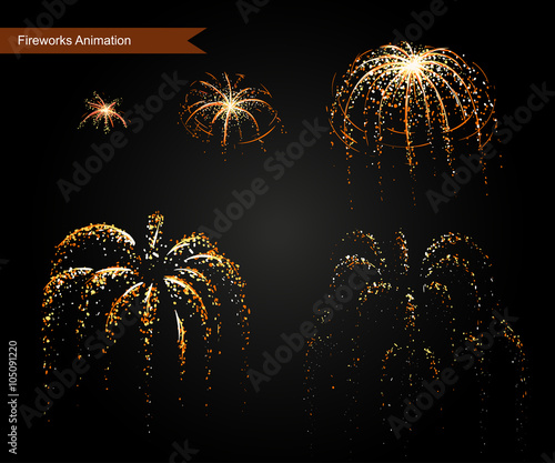 Vector effect. Effect for game. Explode effect animation. Cartoon explosion frames