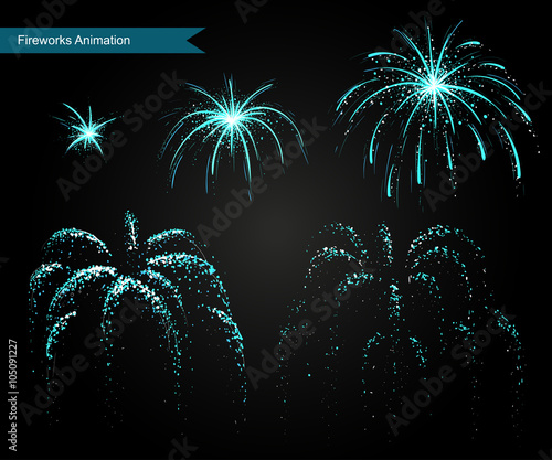 Vector effect. Effect for game. Explode effect animation. Cartoon explosion frames