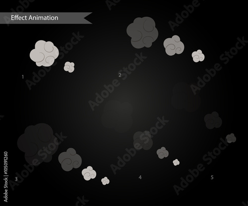 Vector effect. Effect for game. Explode effect animation. Cartoon explosion frames